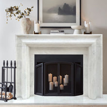 Cargar imagen en el visor de la galería, Carrara White Marble Hand-carved Fireplace Mantel Polished (W)14" (L)67" (H)69"