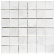Cargar imagen en el visor de la galería, Carrara White Marble Polished Mosaic Floor and Wall Tile - Livfloors Collection