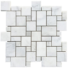 Cargar imagen en el visor de la galería, Carrara White Mini Versailles Pattern Mosaic Floor and Wall Tile - Livfloors Collection