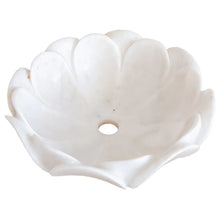 Cargar imagen en el visor de la galería, Carrara White Marble Flower Shape Above Vanity Bathroom Sink Polished (D)17" (H)6"
