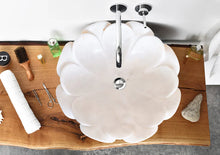 Cargar imagen en el visor de la galería, Carrara White Marble Flower Shape Above Vanity Bathroom Sink Polished (D)17" (H)6"