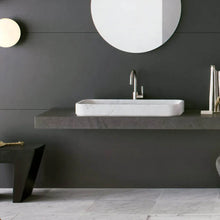 Cargar imagen en el visor de la galería, Carrara White Marble Rectangular Above Vanity Bathroom Sink Polished (W)16" (L)32" (H)5"