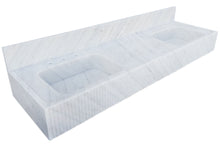 Cargar imagen en el visor de la galería, Carrara White Marble Bathroom Double Sink Fluted on Front (W)21" (L)72" (H)8"