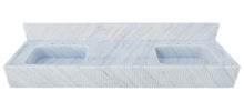 Cargar imagen en el visor de la galería, Carrara White Marble Bathroom Double Sink Fluted on Front (W)21" (L)72" (H)8"