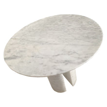 Carregar imagem no visualizador da galeria, Carrara White Marble Round Dining Table with Round Marble Legs (D)48" (H)36"