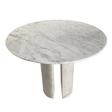 Carregar imagem no visualizador da galeria, Carrara White Marble Round Dining Table with Round Marble Legs (D)48" (H)36"
