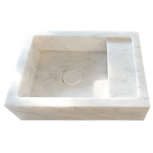 Cargar imagen en el visor de la galería, Carrara White Marble Wall-mount Bathroom Sink (W)14" (W)18" (H)5"