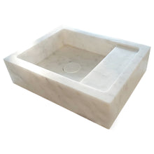 Cargar imagen en el visor de la galería, Carrara White Marble Wall-mount Bathroom Sink (W)14" (W)18" (H)5"