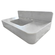 Cargar imagen en el visor de la galería, Carrara White Marble Wall-mount Bathroom Sink with Backsplash (W)18" (L)36" (H)6"