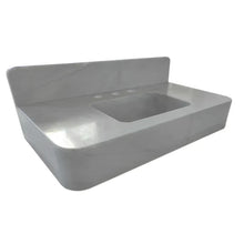 Cargar imagen en el visor de la galería, Carrara White Marble Wall-mount Bathroom Sink with Backsplash (W)18" (L)36" (H)6"