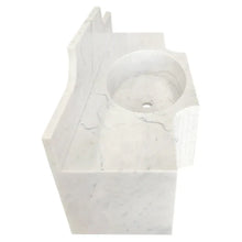 Cargar imagen en el visor de la galería, Carrara White Marble Wall-mount Bathroom Sink with 10" Backsplash (W)18" (L)48" (H)10"