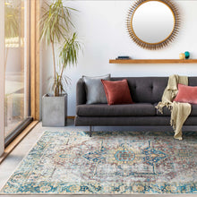 Load image into Gallery viewer, Blue Catigpian Distressed Washable Area Rug - Clearance