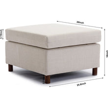 Carregar imagem no visualizador da galeria, 2 Seat Module Sectional Sofa Couch With 1 Ottoman for living room,Seat Cushion and Back Cushion Non-Removable and Non-Washable,Cream