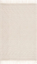 Load image into Gallery viewer, Ramsbury Beige Trellis Wool Rug