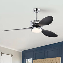 Cargar imagen en el visor de la galería, Ceiling Fan for Living Room with 3 ABS Blades, LED Light & Remote