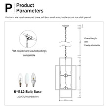 Carregar imagem no visualizador da galeria, Ceiling Light in Kitchen with 8-Light Lantern Style & Adjustable Height