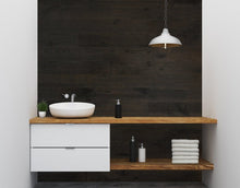 Cargar imagen en el visor de la galería, Classic Originals 1/4 in. x 5.1 in. Real Wood Easy Install Wall Panels - Charcoal (20 Sq. Ft.)