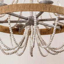 Cargar imagen en el visor de la galería, Chokio 6-Light Wood Bead Chandelier