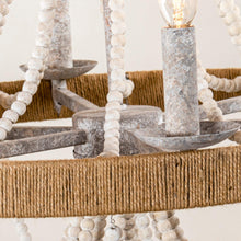 Cargar imagen en el visor de la galería, Chokio 6-Light Wood Bead Chandelier