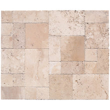 Cargar imagen en el visor de la galería, Classic Beige Travertine Tiles Antique Pattern Brushed and Chiseled - Livfloors Collection