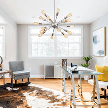 Cargar imagen en el visor de la galería, Cordell 18-Light Chrome Sputnik Sphere Chandelier