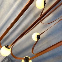 Load image into Gallery viewer, Corium Leather Glass Chandelier