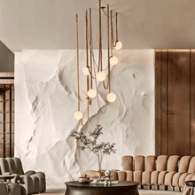 Load image into Gallery viewer, Corium Leather Glass Chandelier