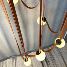 Load image into Gallery viewer, Corium Leather Glass Chandelier