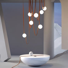 Load image into Gallery viewer, Corium Leather Glass Chandelier