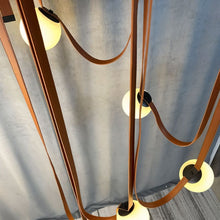 Load image into Gallery viewer, Corium Leather Glass Chandelier