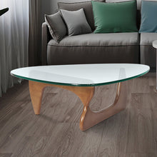 Carregar imagem no visualizador da galeria, Light walnut Triangle coffee table Wood Base for living room