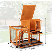 Load image into Gallery viewer, Detachable Rabbit Hutch with Removable Tray and Rolling Casters, Orange
