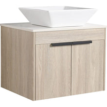 Carregar imagem no visualizador da galeria, 24" Modern Design Float Bathroom Vanity With Ceramic Basin Set, Wall Mounted White Oak Vanity With Soft Close Door, KD-PackingD-Packing Pieces