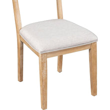 Carregar imagem no visualizador da galeria, Rustic 5-piece Dining Table Set with 4 Upholstered Chairs, 59-inch Rectangular Dining Table with Trestle Table Base, Naural