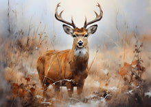 Carregar imagem no visualizador da galeria, Rustic Deer in Woods Wallpaper Mural. #6824