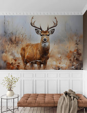 Carregar imagem no visualizador da galeria, Rustic Deer in Woods Wallpaper Mural. #6824