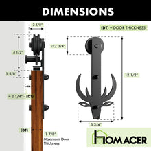 Load image into Gallery viewer, Non-Bypass Sliding Barn Door Hardware Kit - Bucks Design Roller