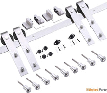 Load image into Gallery viewer, Planum 0012 Oak Double Barn Door and Silver Rail