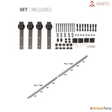 Cargar imagen en el visor de la galería, Lucia 1533 Matte White Double Barn Door with Clear Glass | Black Rail