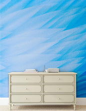 Load image into Gallery viewer, Blue Feather Angel Wings Chalk Art Mural. #6224