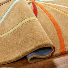 Load image into Gallery viewer, Davison Brown Geometric Modern Wool Rug