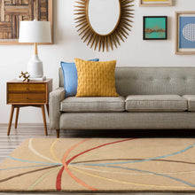 Load image into Gallery viewer, Davison Brown Geometric Modern Wool Rug