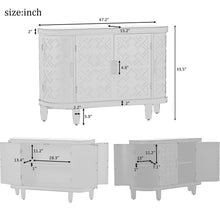 Carregar imagem no visualizador da galeria, Accent Storage Cabinet Sideboard Wooden Cabinet with Antique Pattern Doors for Hallway, Entryway, Living Room