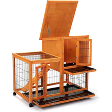 Load image into Gallery viewer, Detachable Rabbit Hutch with Removable Tray and Rolling Casters, Orange