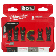 Carregar imagem no visualizador da galeria, Milwaukee 49-10-9113 Milwaukee® OPEN-LOK™ 9PC MULTI-TOOL BLADE KIT