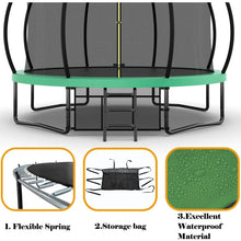 Carregar imagem no visualizador da galeria, 12FT Recreational Kids Trampoline with Safety Enclosure Net & Ladder, Outdoor Recreational Trampolines