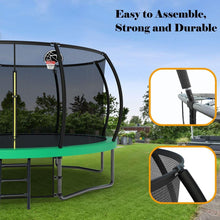Carregar imagem no visualizador da galeria, 12FT Recreational Kids Trampoline with Safety Enclosure Net & Ladder, Outdoor Recreational Trampolines