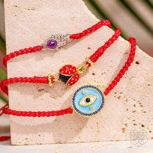Carregar imagem no visualizador da galeria, Evil Eye Guardian - Four-Strand Red String Bracelet