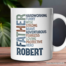 Carregar imagem no visualizador da galeria, Father Definition Personalized Mug, Inspirational Gift with Custom Name for Hero Dads