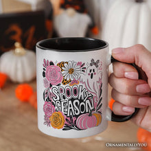 Load image into Gallery viewer, Boho Spooky Season Ghost Personalized Mug, Cute Halloween Gift with Custom Name with Fall Pumpkins